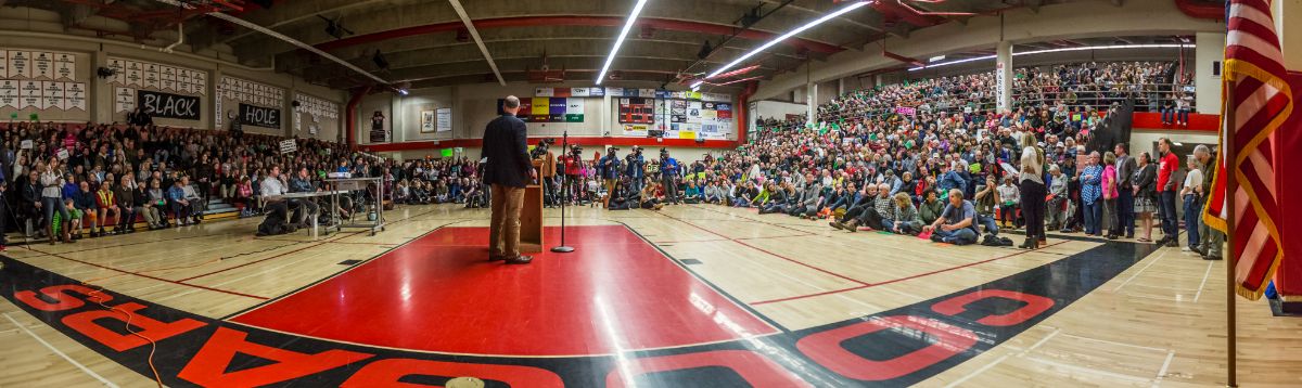 Crowded gymnasium